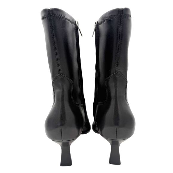 Dolce Vita Arya Ankle Heeled Boots Black Leather Size 10 Pointed Toe Kitten Heel - Picture 6 of 14